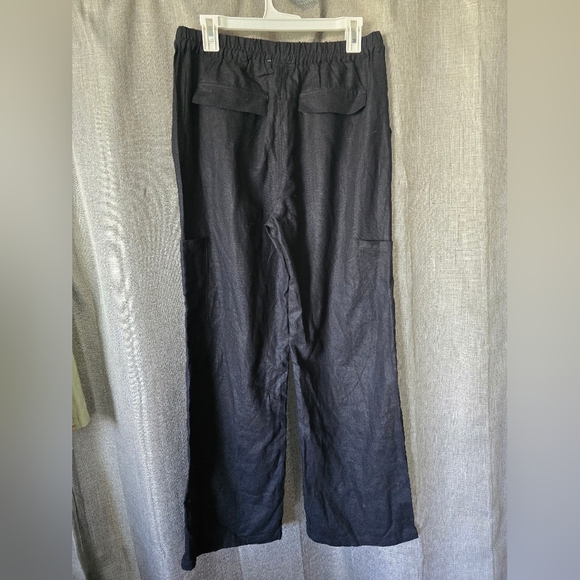 Love Tree Set Of 2 Linen Pants Black & White Size L NWT Cargo Joggers - Picture 8 of 11